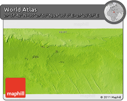 Physical 3D Map of the Area around 30° 13' 46" N, 28° 58' 30" E
