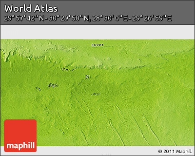 Physical 3D Map of the Area around 30° 13' 46" N, 28° 58' 30" E