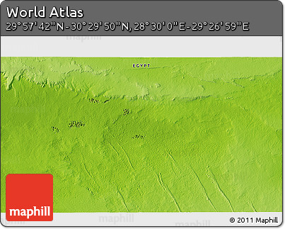 Physical 3D Map of the Area around 30° 13' 46" N, 28° 58' 30" E