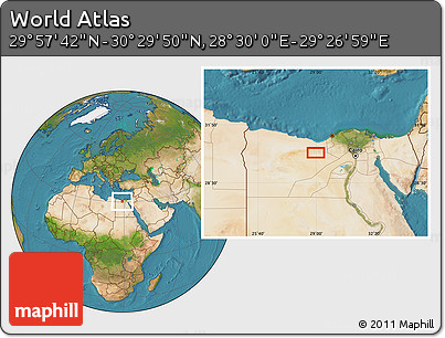 Satellite Location Map of the Area around 30° 13' 46" N, 28° 58' 30" E