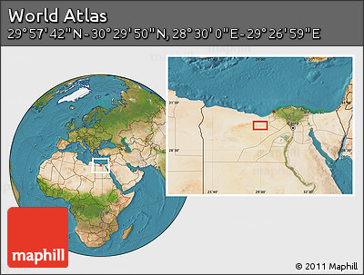 Satellite Location Map of the Area around 30° 13' 46" N, 28° 58' 30" E