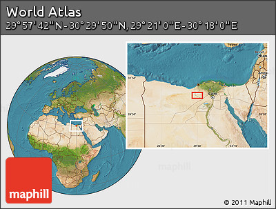 Satellite Location Map of the Area around 30° 13' 46" N, 29° 49' 30" E