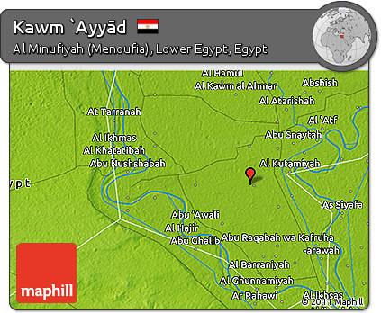 Physical 3D Map of Kawm `Ayyād
