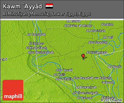 Physical 3D Map of Kawm `Ayyād