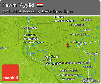 Physical 3D Map of Kawm `Ayyād