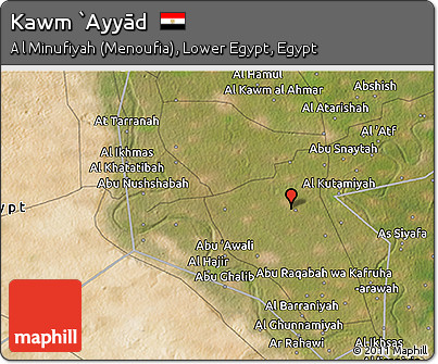 Satellite 3D Map of Kawm `Ayyād