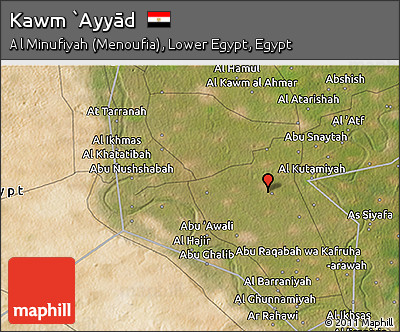 Satellite 3D Map of Kawm `Ayyād