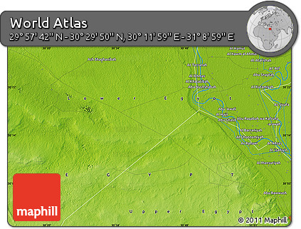 Physical Map of the Area around 30° 13' 46" N, 30° 40' 29" E