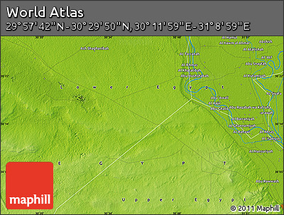 Physical Map of the Area around 30° 13' 46" N, 30° 40' 29" E