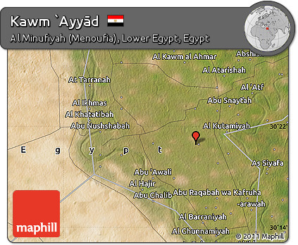 Satellite Map of Kawm `Ayyād