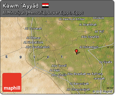 Satellite Map of Kawm `Ayyād