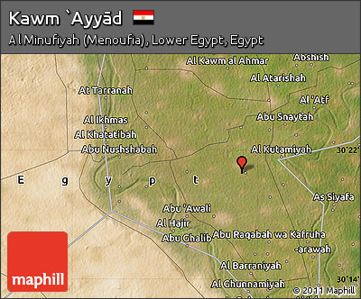 Satellite Map of Kawm `Ayyād