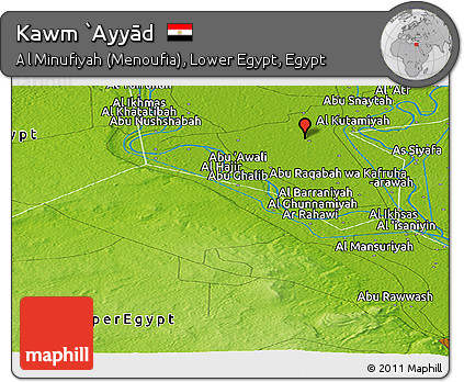 Physical Panoramic Map of Kawm `Ayyād