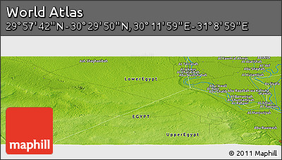 Physical Panoramic Map of the Area around 30° 13' 46" N, 30° 40' 29" E