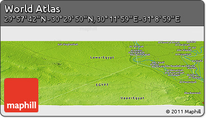 Physical Panoramic Map of the Area around 30° 13' 46" N, 30° 40' 29" E