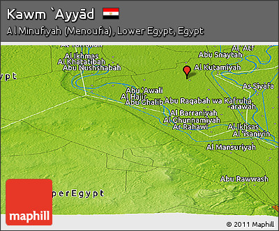 Physical Panoramic Map of Kawm `Ayyād