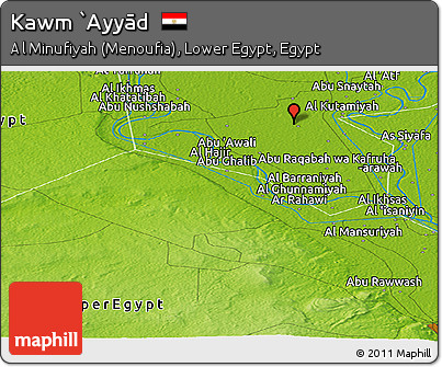 Physical Panoramic Map of Kawm `Ayyād