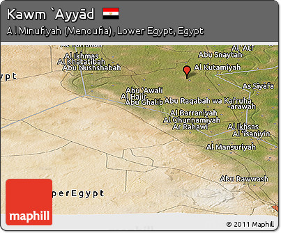 Satellite Panoramic Map of Kawm `Ayyād