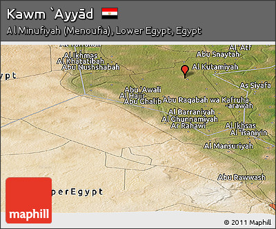 Satellite Panoramic Map of Kawm `Ayyād