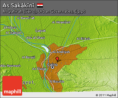 Physical 3D Map of As Sakākīnī