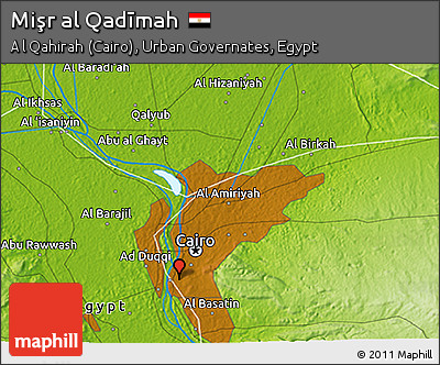 Physical 3D Map of Mişr Al Qadīmah