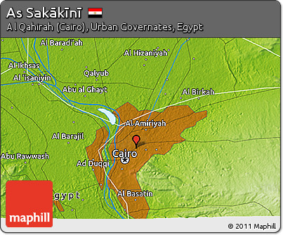 Physical 3D Map of As Sakākīnī