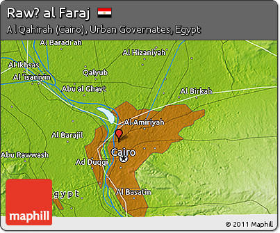 Physical 3D Map of Rawḑ Al Faraj