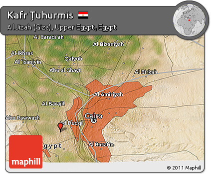 Satellite 3D Map of Kafr Ţuhurmis
