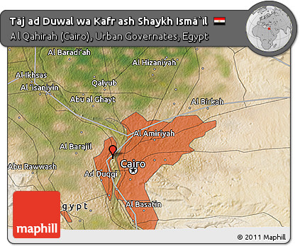 Satellite 3D Map of Tāj Ad Duwal Wa Kafr Ash Shaykh Ismā`īl