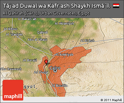 Satellite 3D Map of Tāj Ad Duwal Wa Kafr Ash Shaykh Ismā`īl