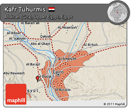 Shaded Relief 3D Map of Kafr Ţuhurmis