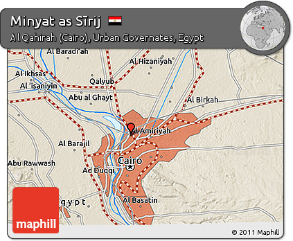 Shaded Relief 3D Map of Minyat As Sīrij