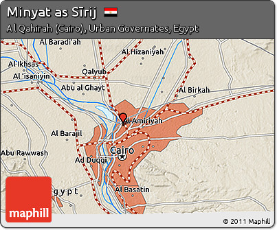 Shaded Relief 3D Map of Minyat As Sīrij