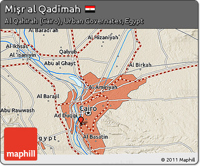 Shaded Relief 3D Map of Mişr Al Qadīmah