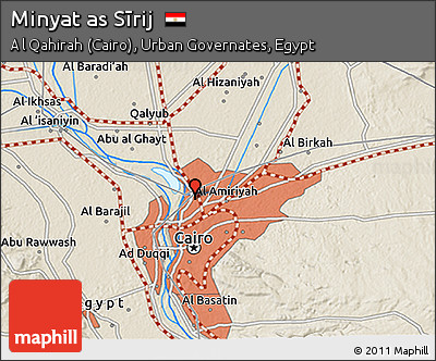 Shaded Relief 3D Map of Minyat As Sīrij