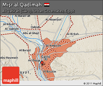 Shaded Relief 3D Map of Mişr Al Qadīmah