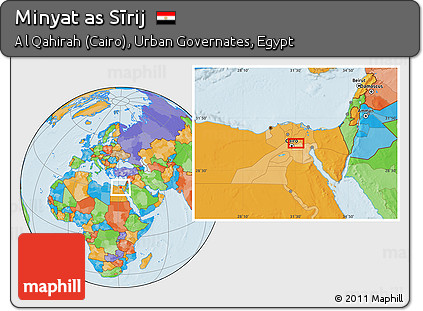 Political Location Map of Minyat As Sīrij