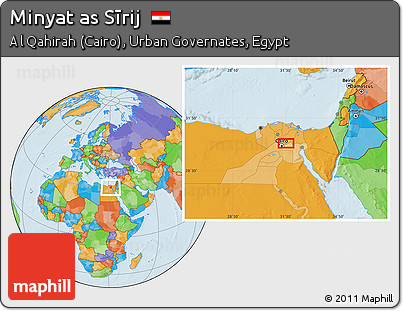 Political Location Map of Minyat As Sīrij