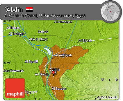 Physical Map of `Ābdīn