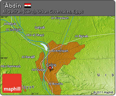 Physical Map of `Ābdīn