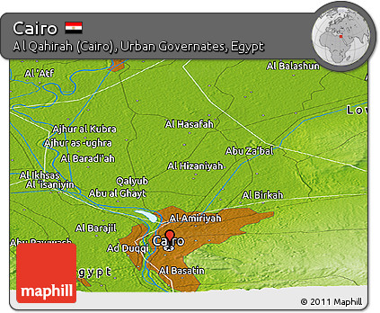 Physical Panoramic Map of Cairo