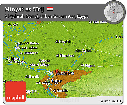 Physical Panoramic Map of Minyat As Sīrij