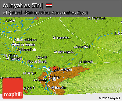 Physical Panoramic Map of Minyat As Sīrij