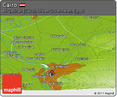 Physical Panoramic Map of Cairo
