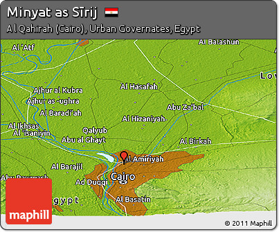 Physical Panoramic Map of Minyat As Sīrij
