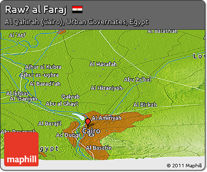 Physical Panoramic Map of Rawḑ Al Faraj