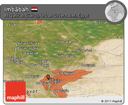 Satellite Panoramic Map of Imbābah