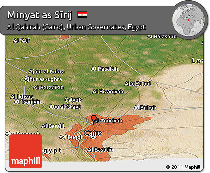 Satellite Panoramic Map of Minyat As Sīrij