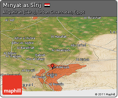 Satellite Panoramic Map of Minyat As Sīrij