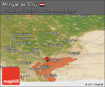 Satellite Panoramic Map of Minyat As Sīrij